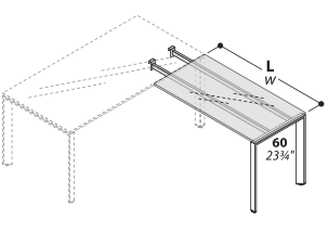 5th Element приставной элемент к столу с белой матовой поверхностью,крашенные опоры 100*60*72.8